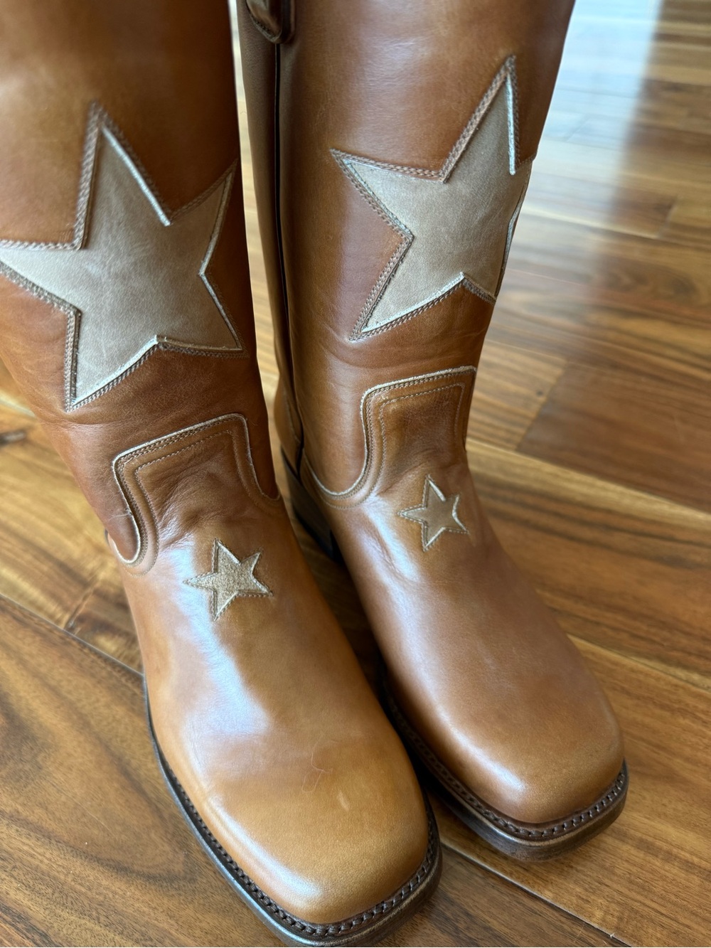 Sendra/Dandelie Cognac Brown Star Inlay Western Boots - Picture 3 of 7
